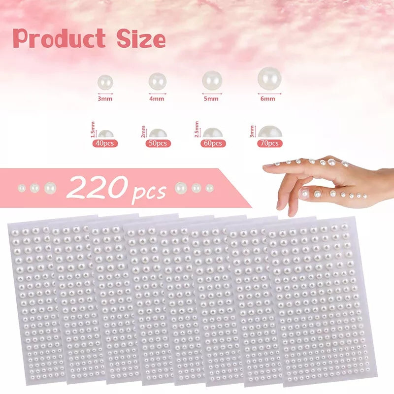 Hair Pearls Stick On Self Adhesive Pearls Stickers Face Pearls Stickers For Hair