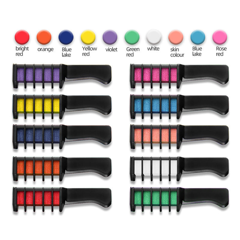 10 Colors Disposable Hair Dye Comb