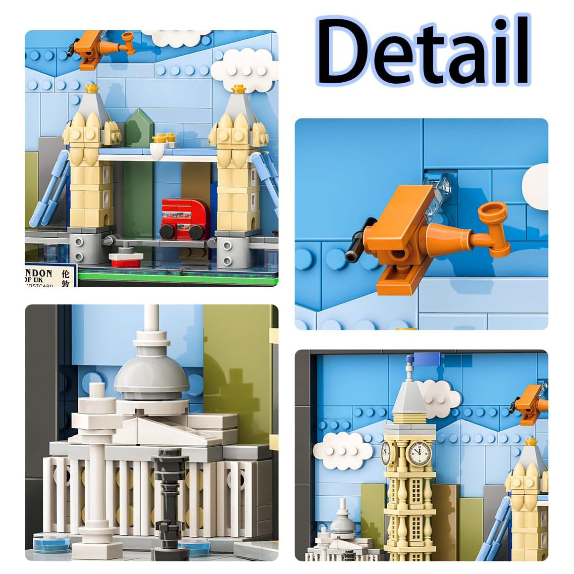 Wall Art Building Blocks Set,3D Postcard Collection Gift For Adult And Kid