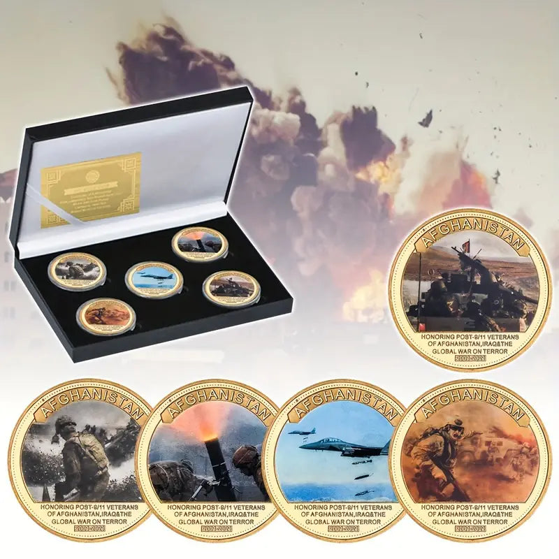 5pcs Pearl Harbor Metal Zinc Alloy Commemorative Coin