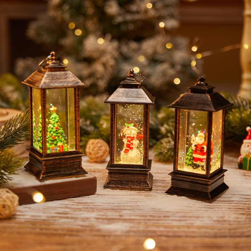 Christmas Lanterns, Water Filled Telephone Booth Lamp, Wind Lamp, Christmas Decorations, Christmas Lighted Water Lantern