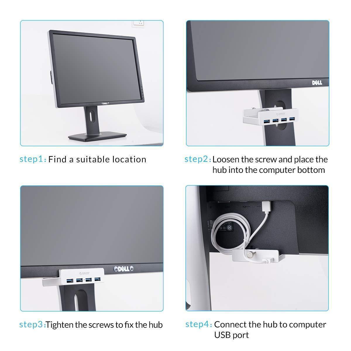 Mountable Desk Side USB 3.0 Adapter Hub