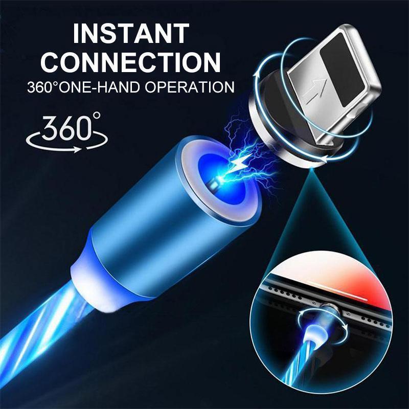 LED Magnetic 3 In 1 USB Charging Cable