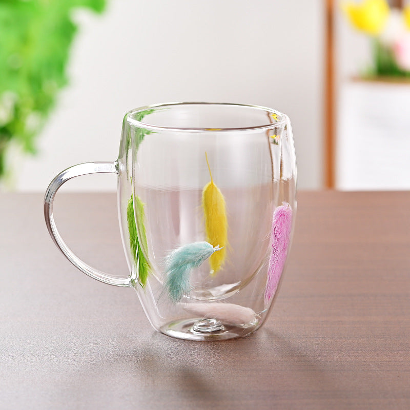 Floral Fusion: Double Wall Glass Cups