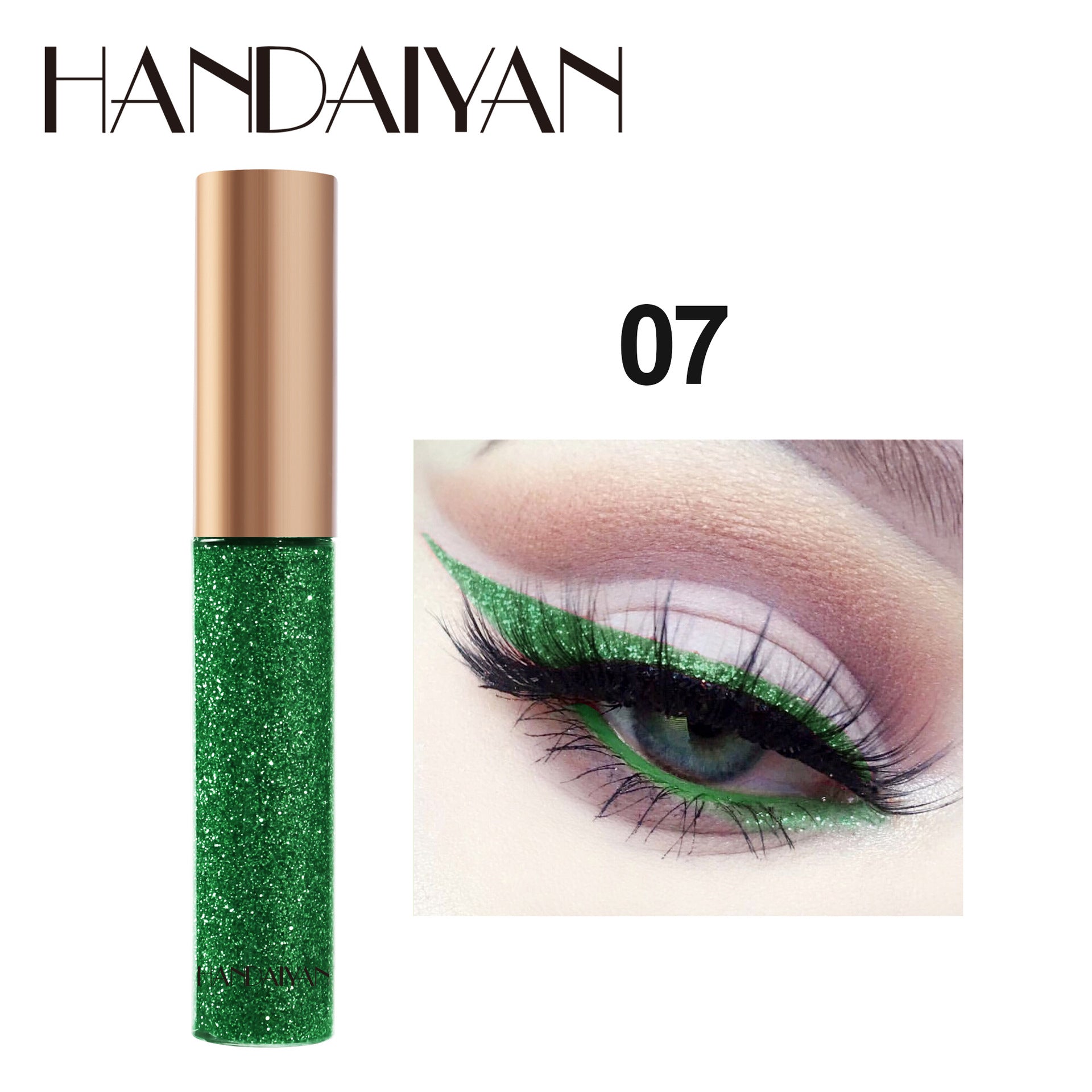 HANDAIYAN 10 Colors Liquid Glitter Eyeliner Set, Metallic Shimmer Glitter Eyeshadow, Long Lasting Waterproof Shimmer Spa