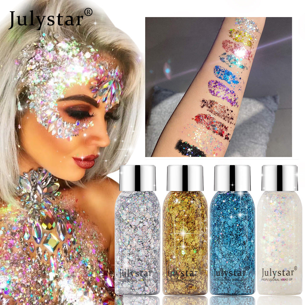 Liquid Eye Shadow Eye Glitter Body Face Glitter Gel Waterproof Long Lasting Art Flash Heart Loose Sequins Cream Festival