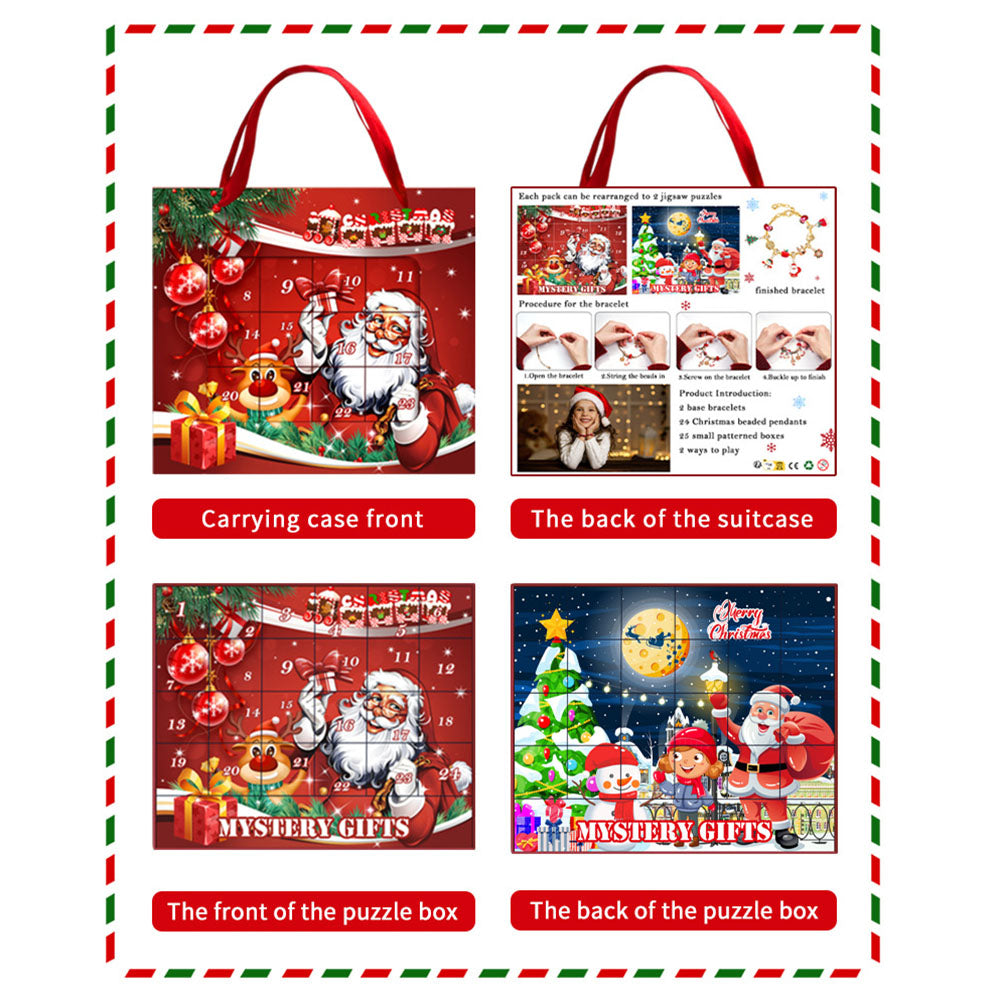 🎅🎄24-Pocket Christmas Puzzle DIY Jewelery Gift Set