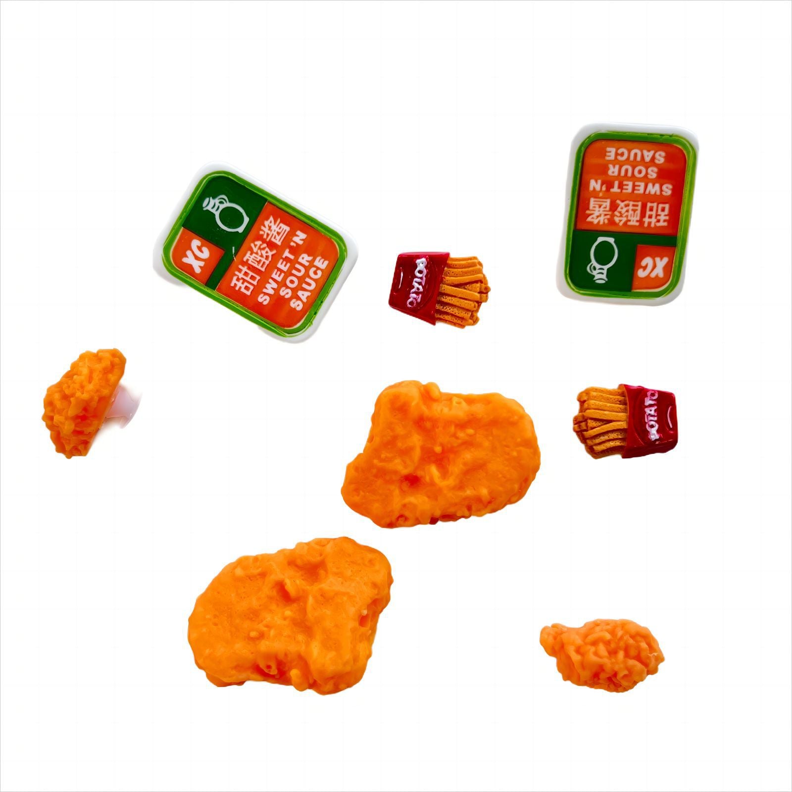 Hole Shoes Simulation Food Play Shoes Flower Fried Chicken Legs French Fries Shoes Buckle DIY Garden Shoes