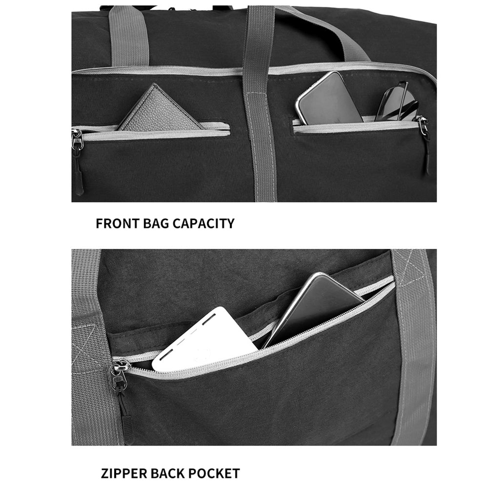 65L Foldable Travel Duffel Bag With Shoes Compartment