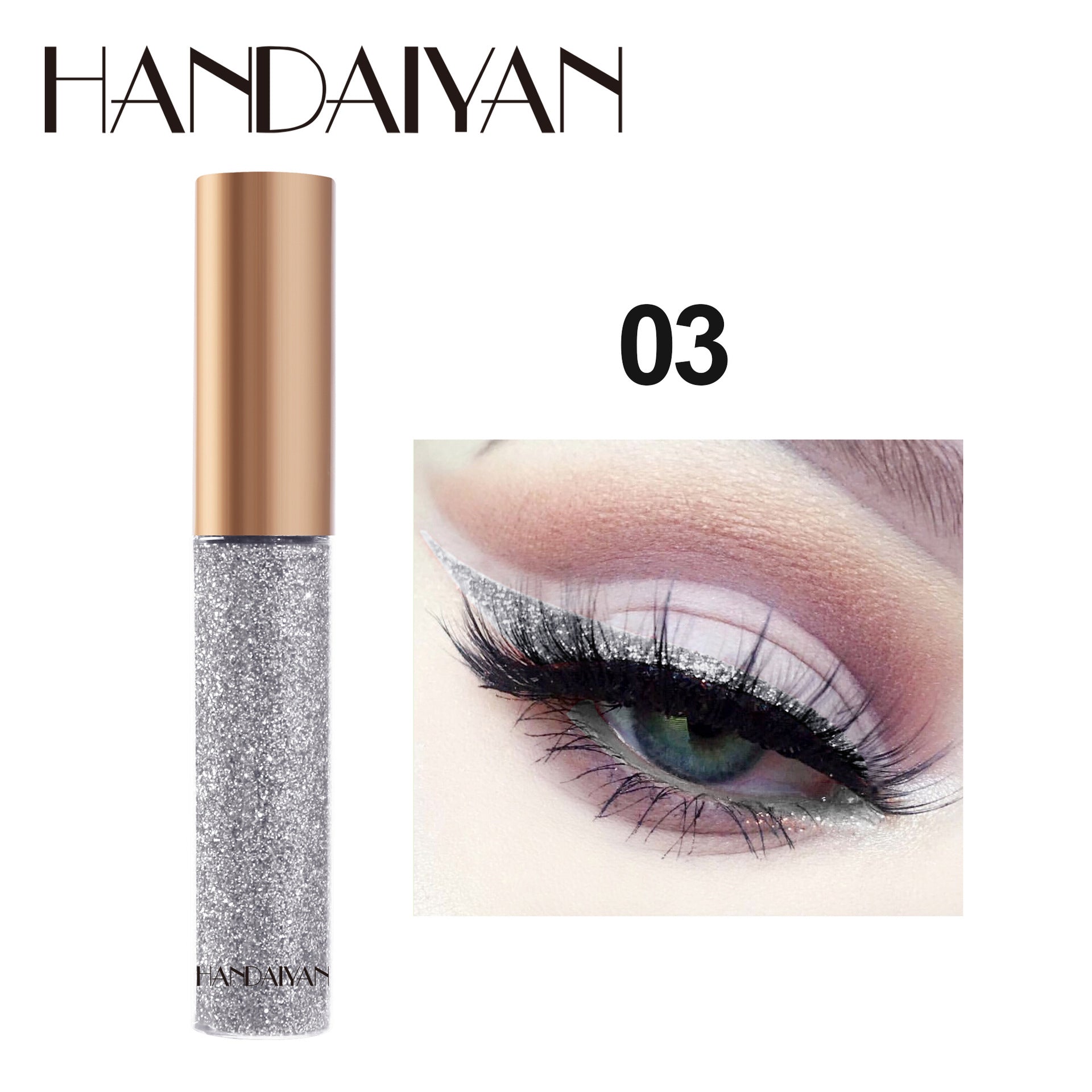 HANDAIYAN 10 Colors Liquid Glitter Eyeliner Set, Metallic Shimmer Glitter Eyeshadow, Long Lasting Waterproof Shimmer Spa