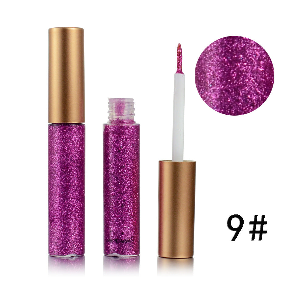 HANDAIYAN 10 Colors Liquid Glitter Eyeliner Set, Metallic Shimmer Glitter Eyeshadow, Long Lasting Waterproof Shimmer Spa