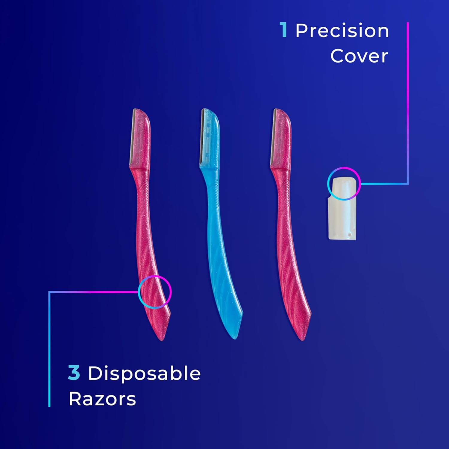 3ct Face Razors For Women, Eyebrow Razor, Facial Razor, Dermaplaning Razor