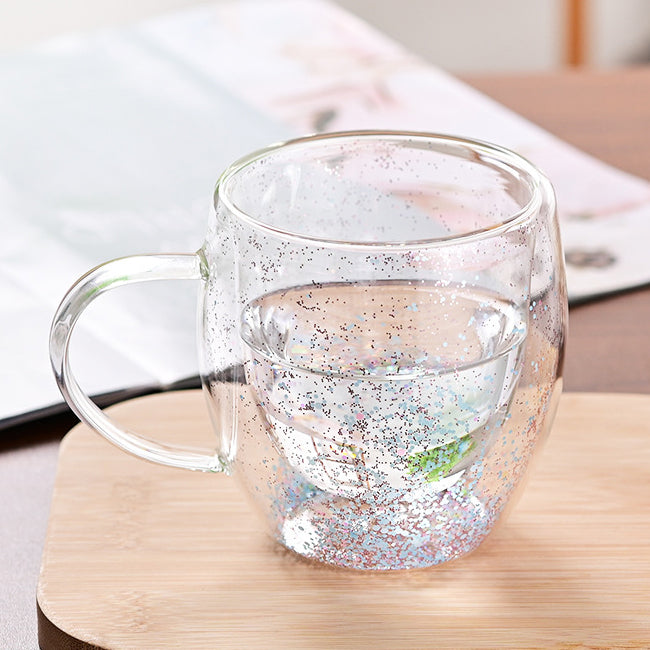 Floral Fusion: Double Wall Glass Cups