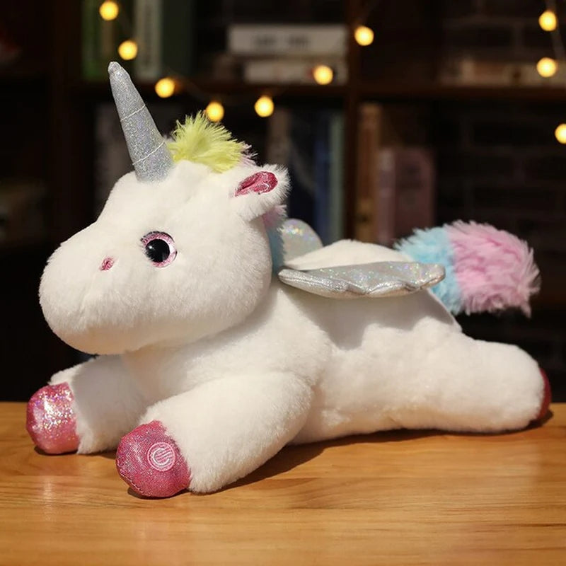 LED Glowing Stuffed Rainbow Unicorn Light Up Plush Toys With Night Lights