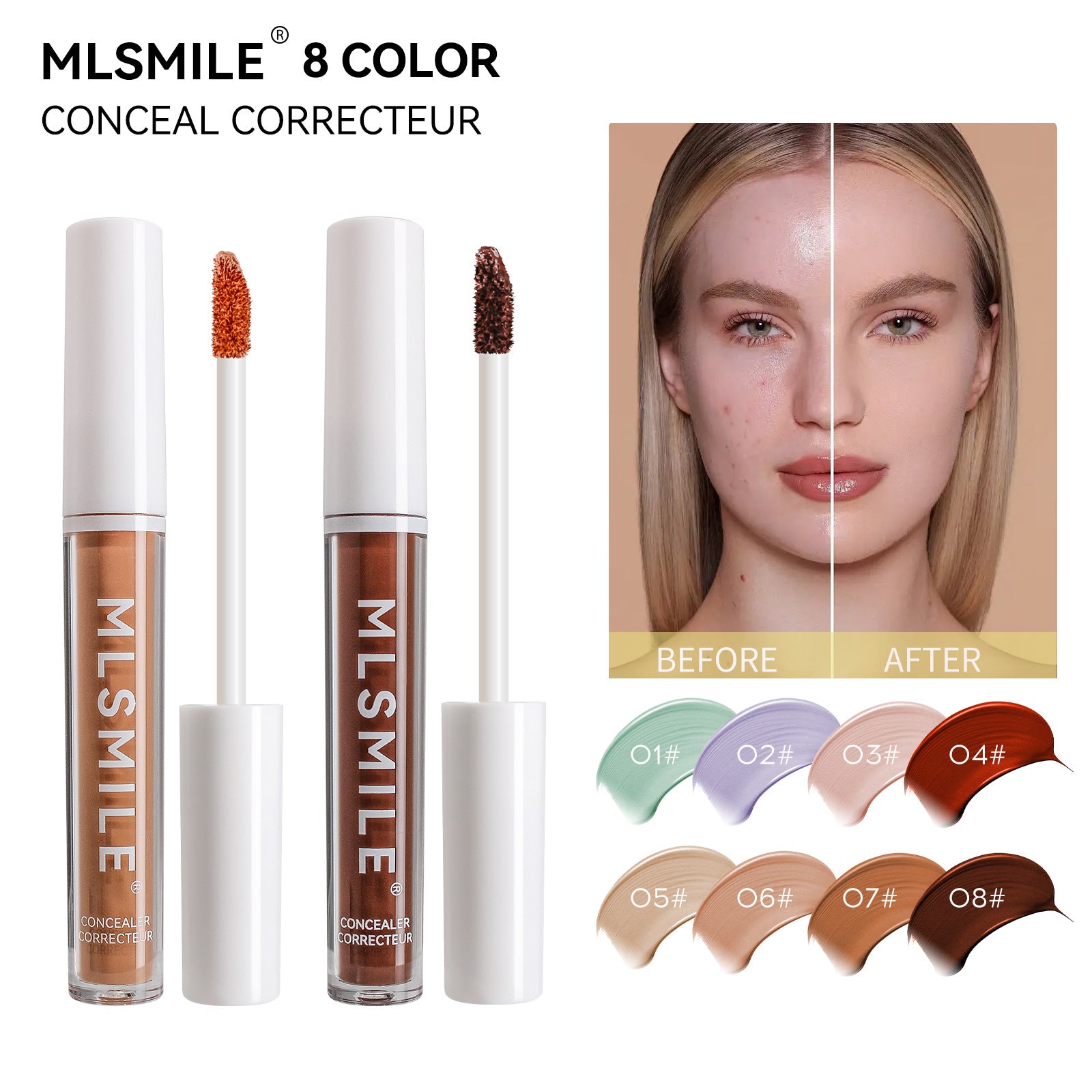 Wholesale Mlsmile 7 Color Concealer Facial Covering Black Circles Pockmarks Brightening Concealer