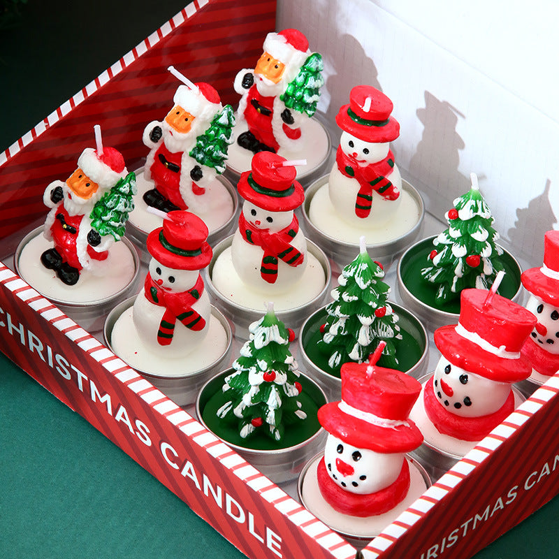 🎅🎄12 PCS Christmas Tree Tealight Candles