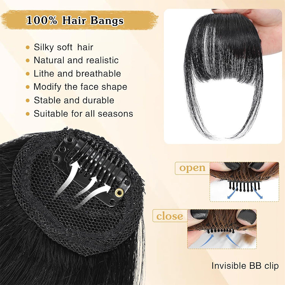 Seamless 3D Clip-In Bangs Hair Extensions