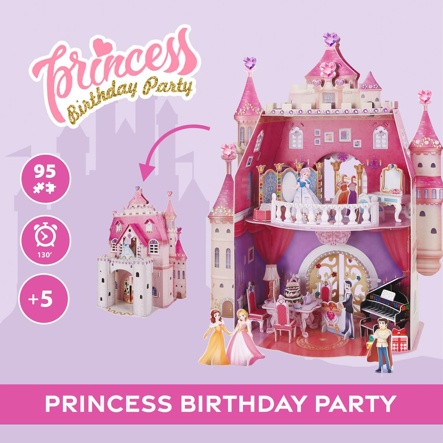 3D Puzzle Children - Princess Birthday Party Princess Castle