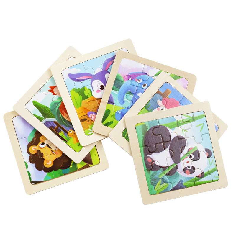 Wood Puzzle With Cute Animals Jigsaw Puzzle Educational Toy Puzzle For Kids