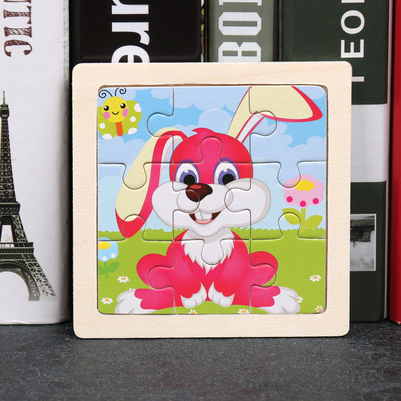 Wood Puzzle With Cute Animals Jigsaw Puzzle Educational Toy Puzzle For Kids