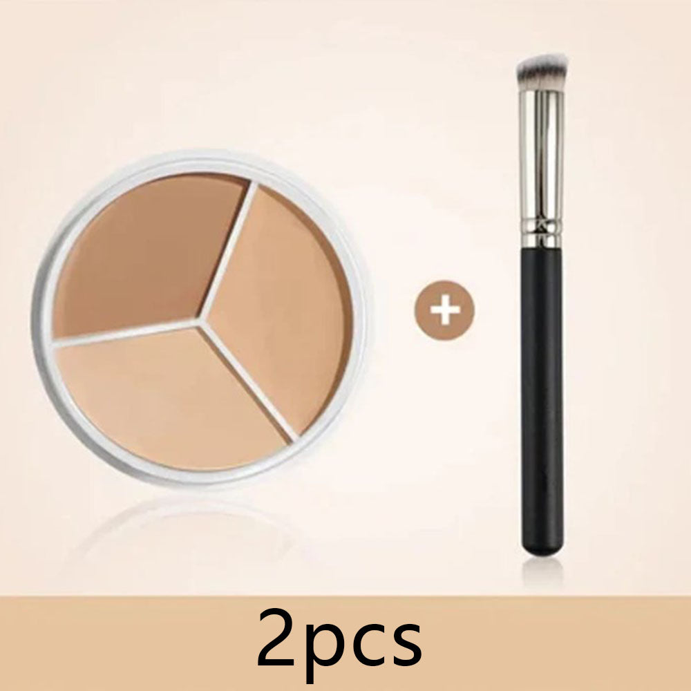 Tri-Color Concealer Palette Of Covers Acne Marks Dark Circles