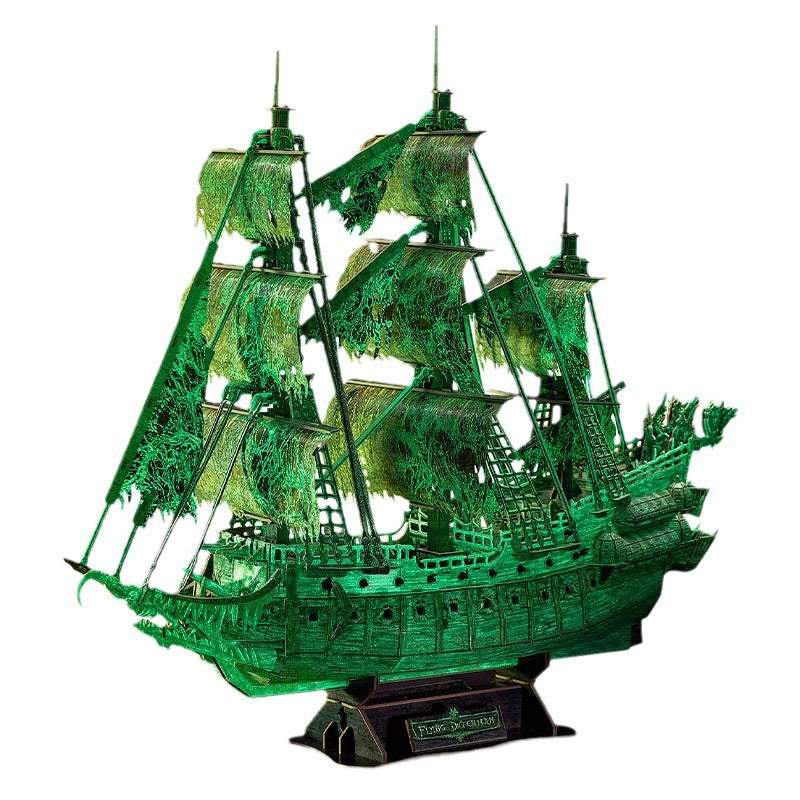 3D Puzzle Flying Dutchman LED And Fluorescence Ver., Craft, No Glue Tools Required