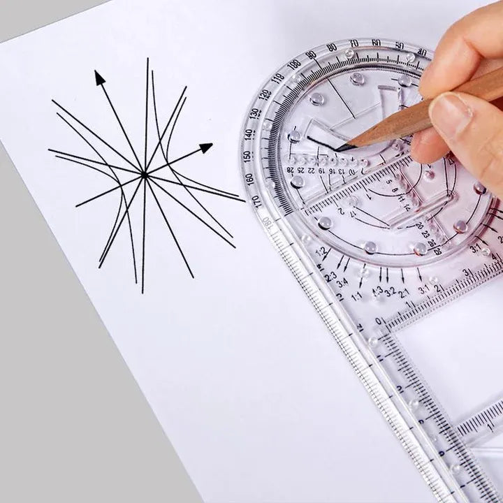 📐📏Multifunctional Student Math Ruler