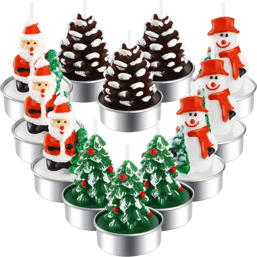 🎅🎄12 PCS Christmas Tree Tealight Candles