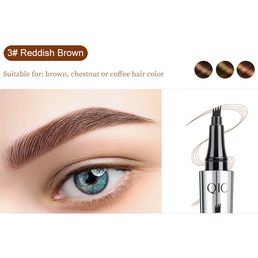 3D Waterproof Microblading Eyebrow Pen 4 Fork Tip Tattoo Pencil(FREE GIFTS)