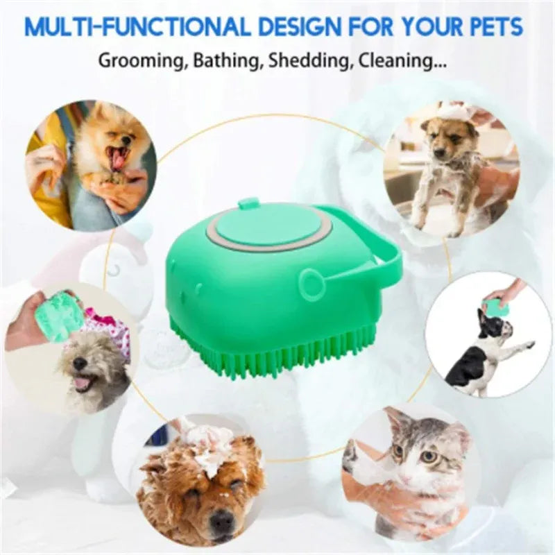 Pet Silicone Bath Massage Soft Brush