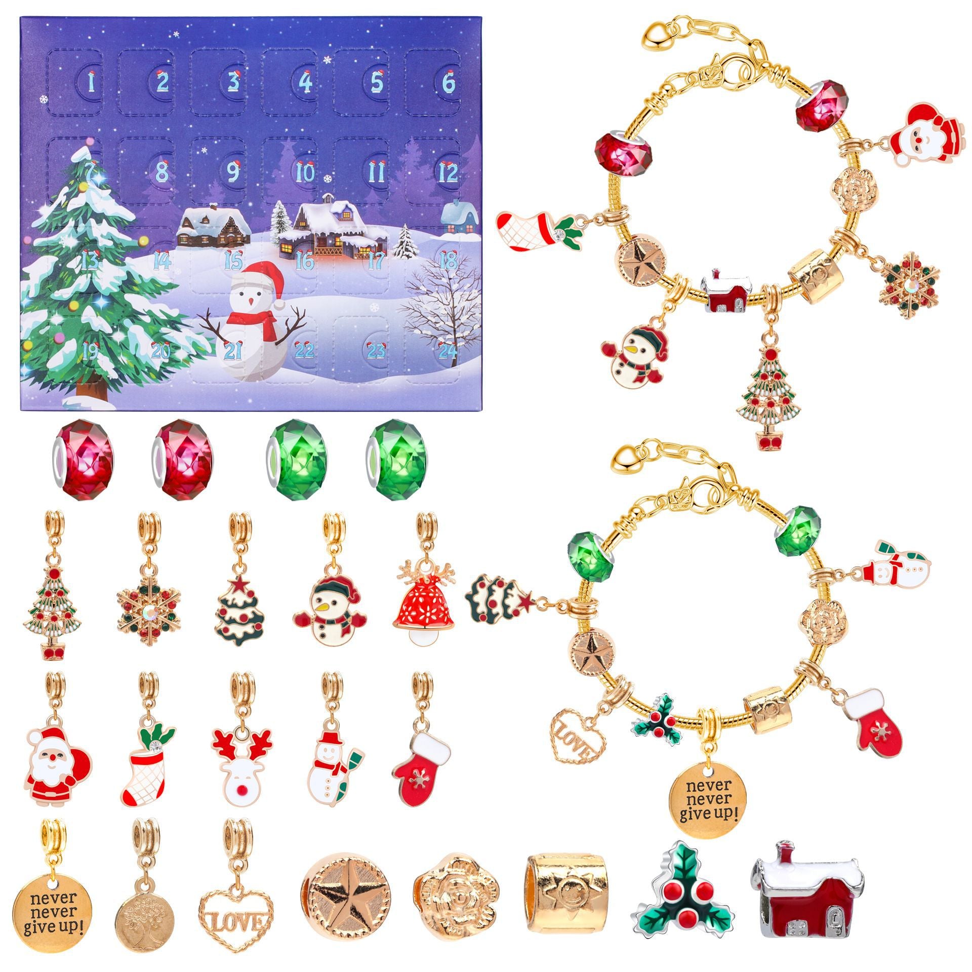 🎅🎄24-Pocket Christmas Puzzle DIY Jewelery Gift Set