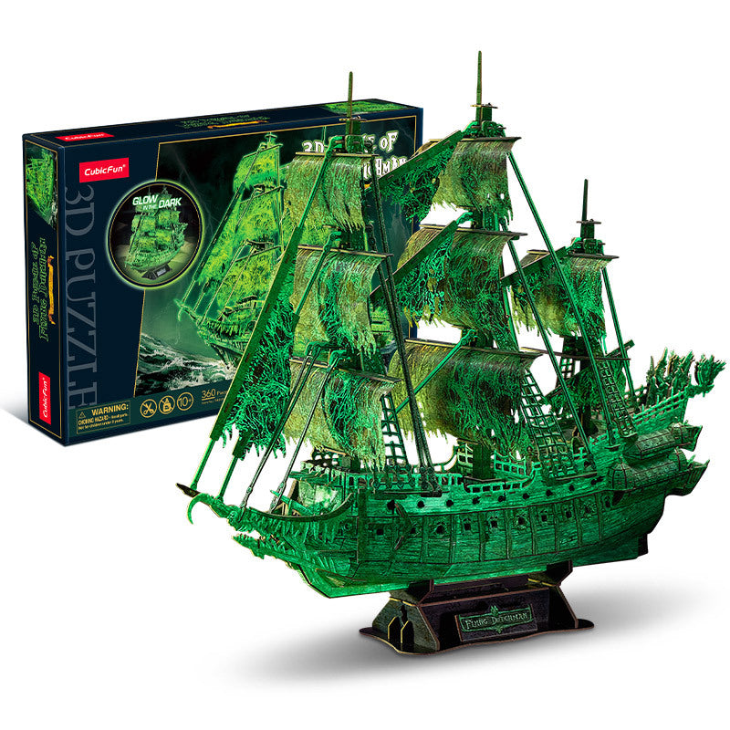 3D Puzzle Flying Dutchman LED And Fluorescence Ver., Craft, No Glue Tools Required