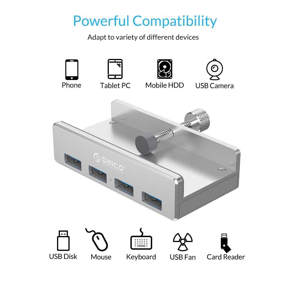 Mountable Desk Side USB 3.0 Adapter Hub