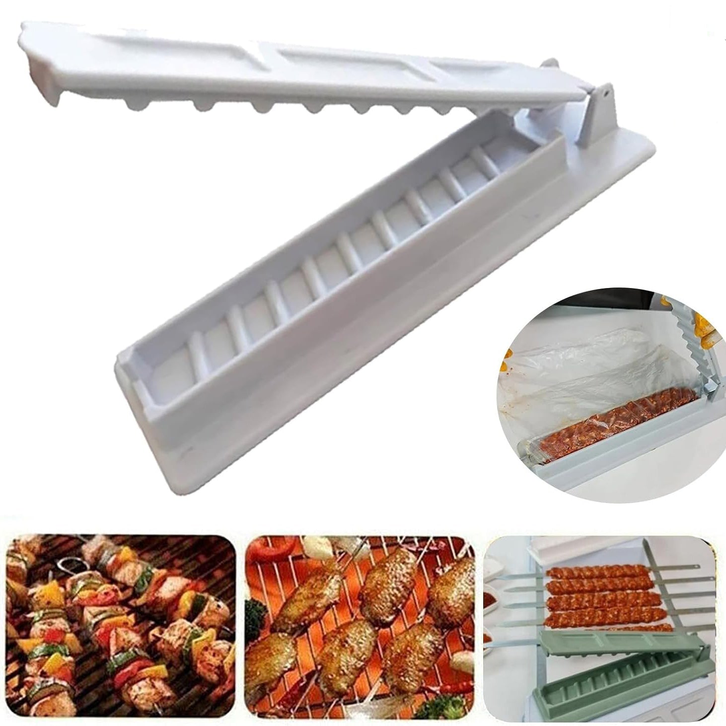 Food Grade Heat Resistant Non-Stick Baking Skewer Mold Professional Tools Kebab Machine For Home Grill