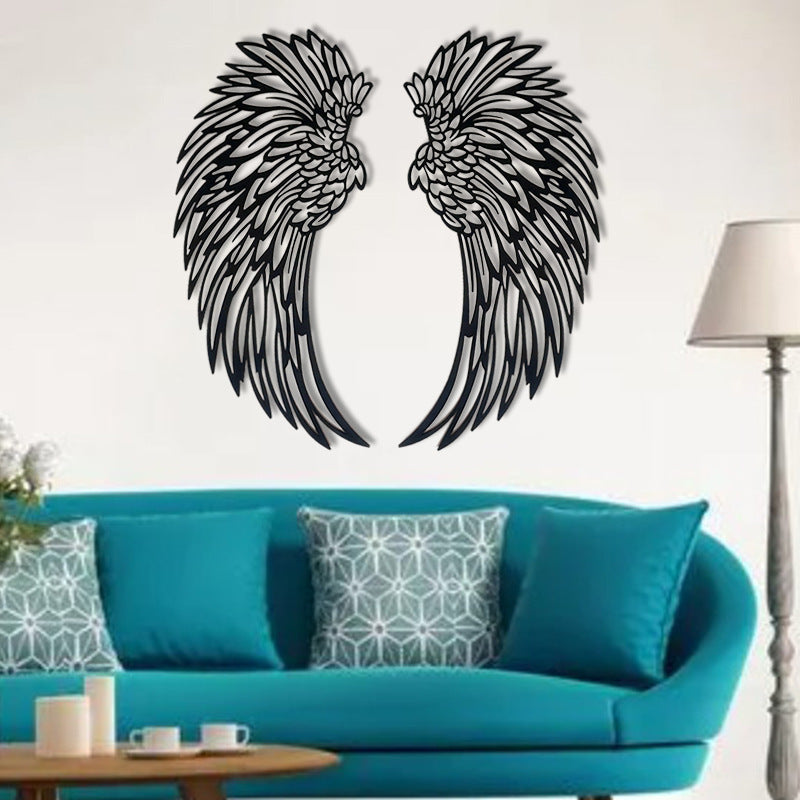 1 PAIR ANGEL WINGS METAL WALL ART WITH LED LIGHTS