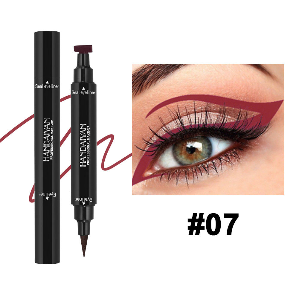 2 In 1 Waterproof Double Head Triangle Stamp Eyeliner