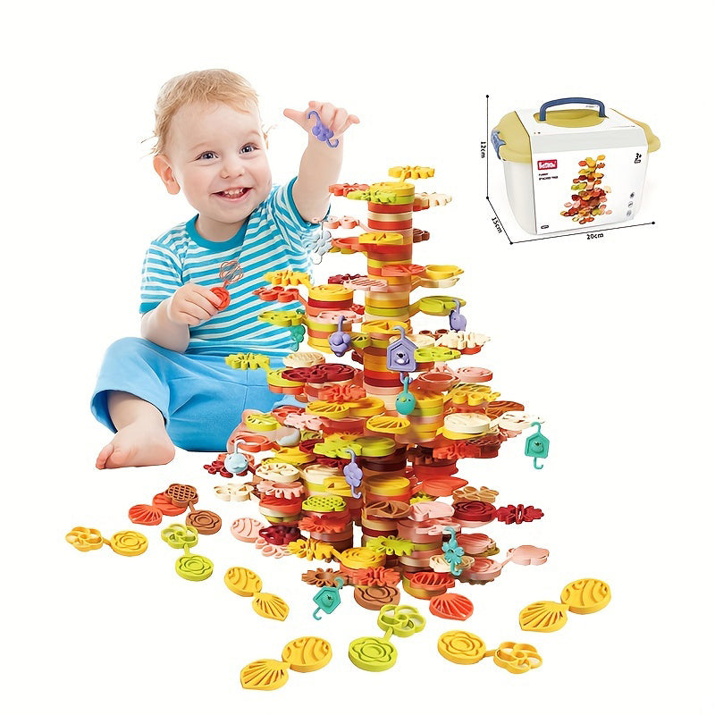 Montessori Toy, Balance Game Building Toy Hands On Brain Exercise Early Learning Stack Rainbow Trees Plastic Stack Block