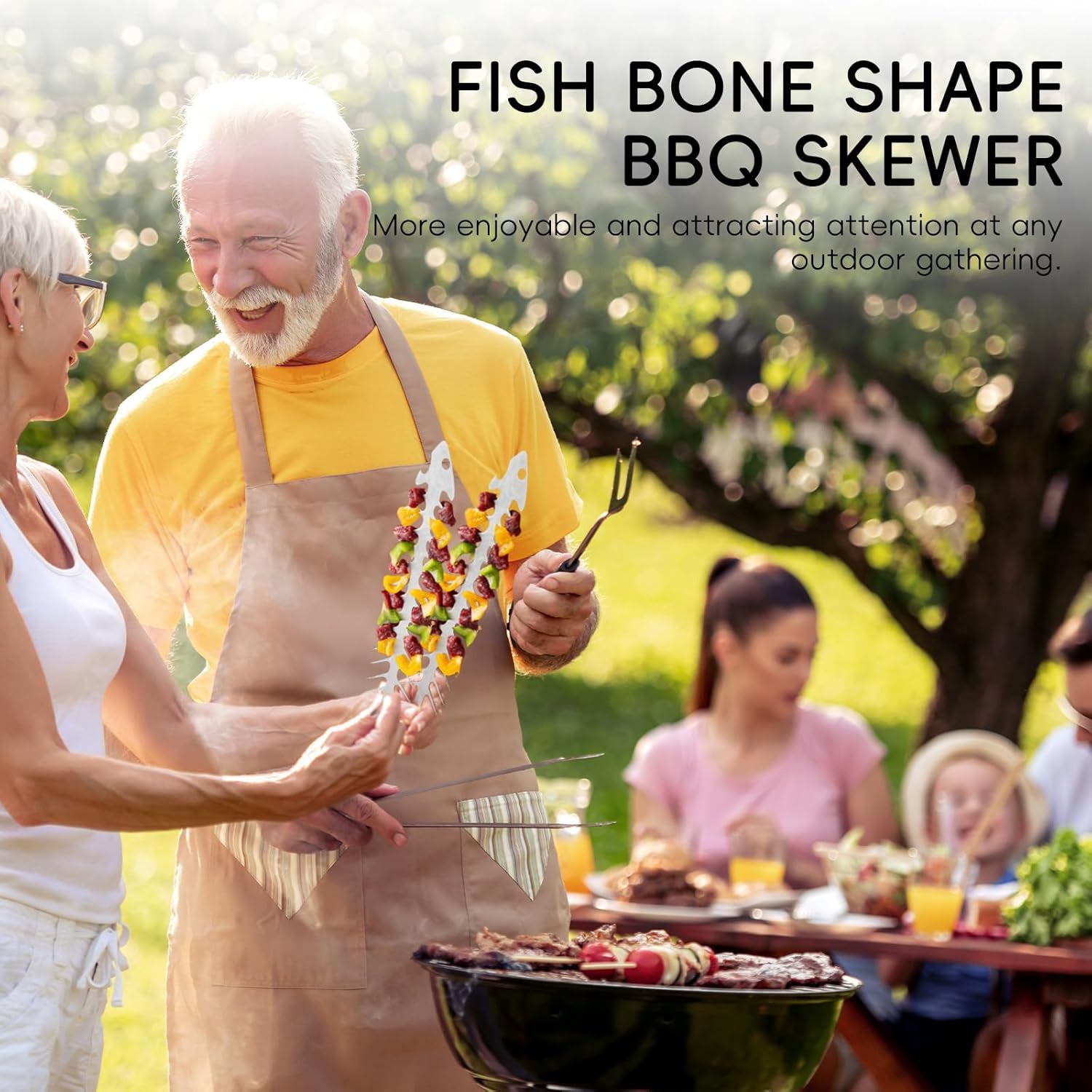 Metal Kabob Skewers - Funny Fish Shape BBQ Skewer