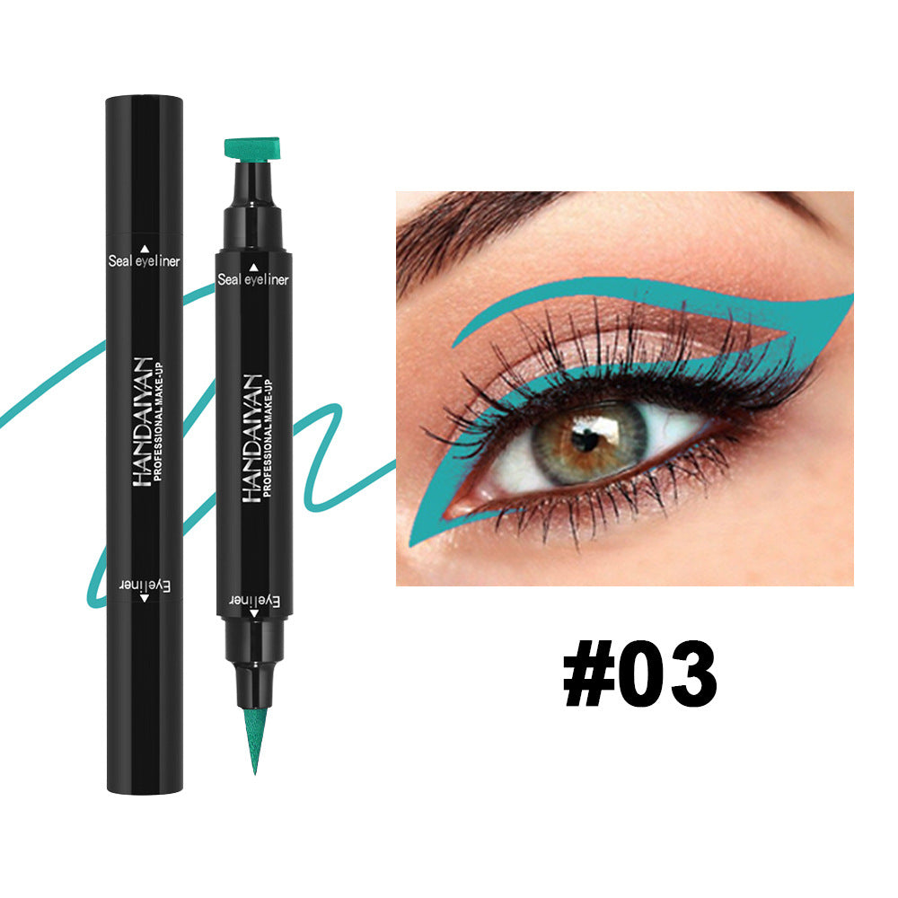 2 In 1 Waterproof Double Head Triangle Stamp Eyeliner