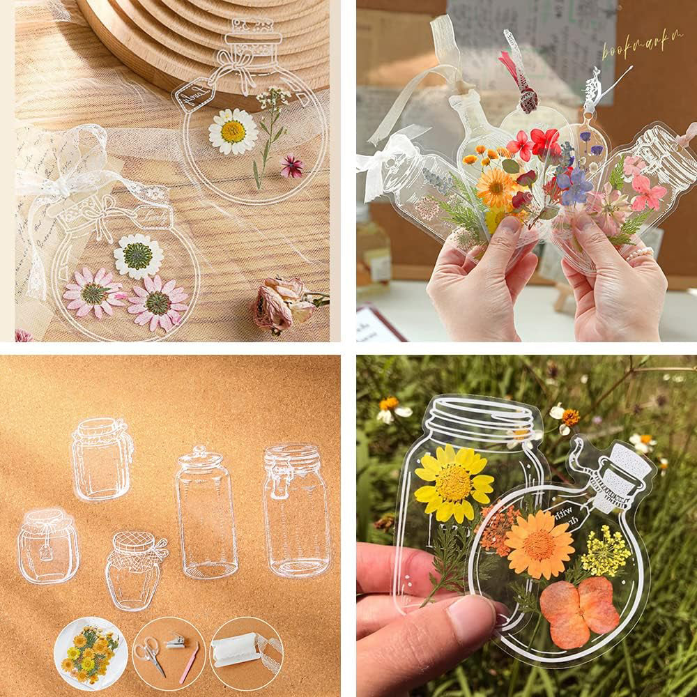 20PCS Transparent DIY Dried Flower Bookmarks