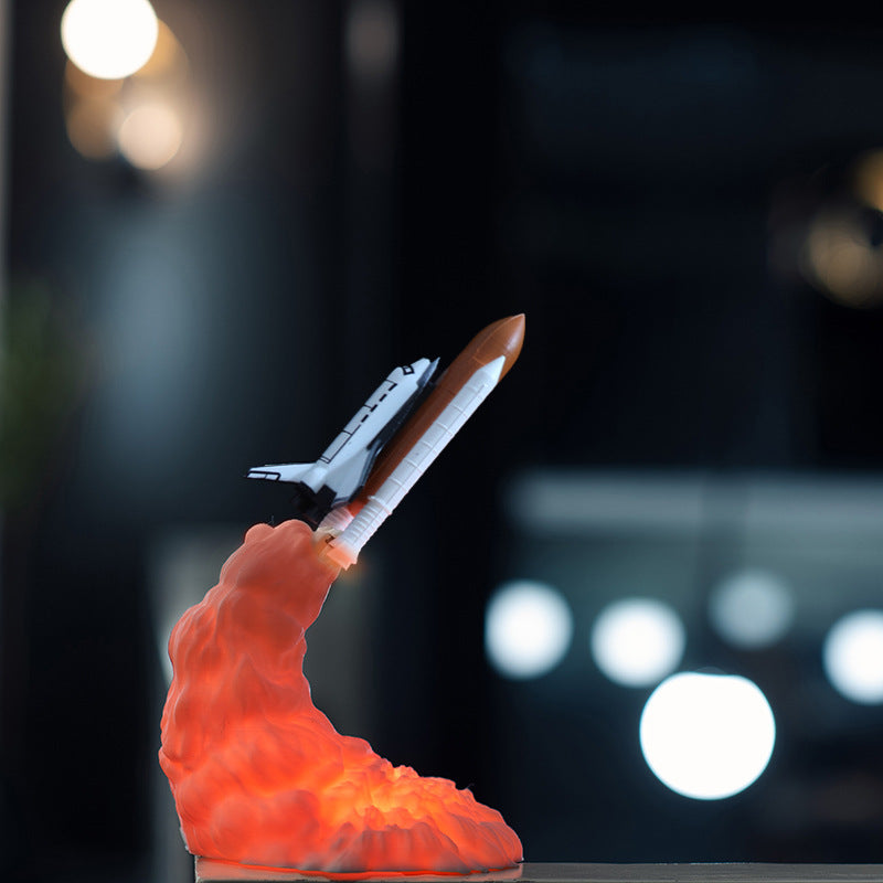 3D Print Rocket Lamp, Space Shuttle Lamp Rechargeable Night Light USB Charging Decoration Lamp