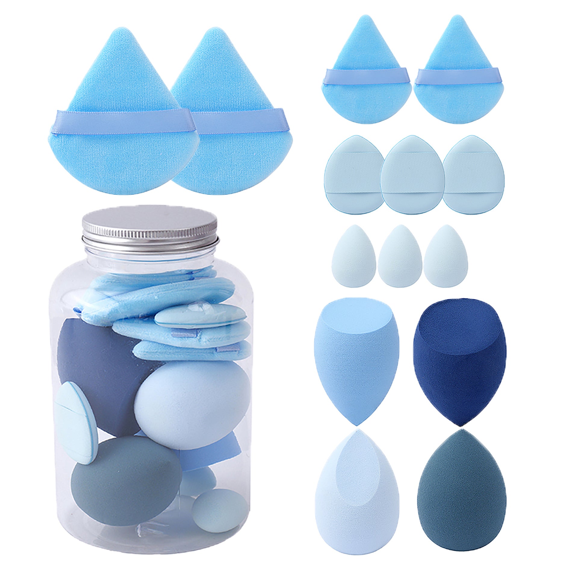 14pcs Makeup Sponge Set Blender Makeup Tools Beauty Cosmetics Puff Face Foundation Blending For Liquid Cream And Powder