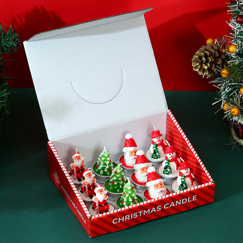 🎅🎄12 PCS Christmas Tree Tealight Candles