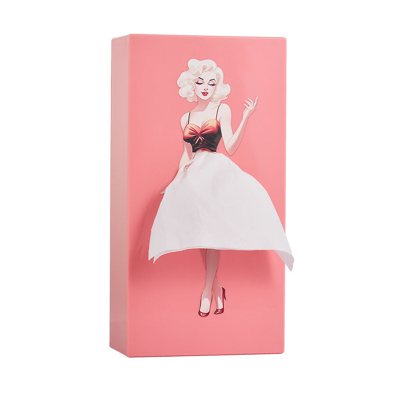 Girl's Long Skirt Tissue Box Holder Skirt Tissue Box Holder Dress Tissue Box Creative Lady Pulling Skirt Tissue Box