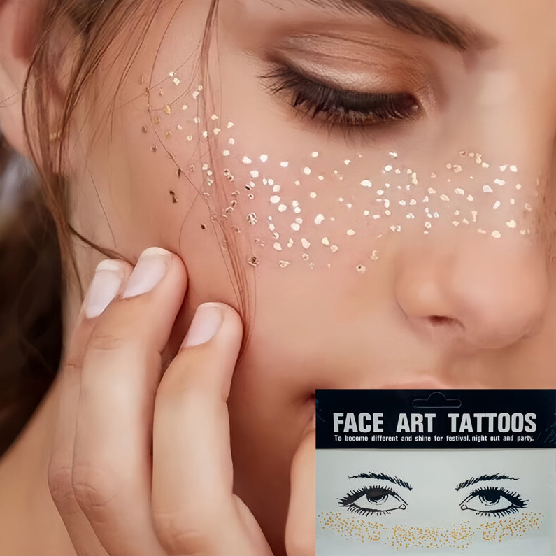 Waterproof Metallic Glitter Face Stickers For Glitter Effect Shows And Makeup Stickers