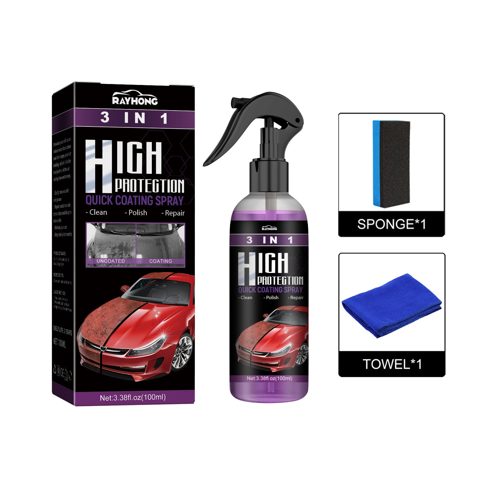 3 In 1 High Protection Quick Car Coating Spray