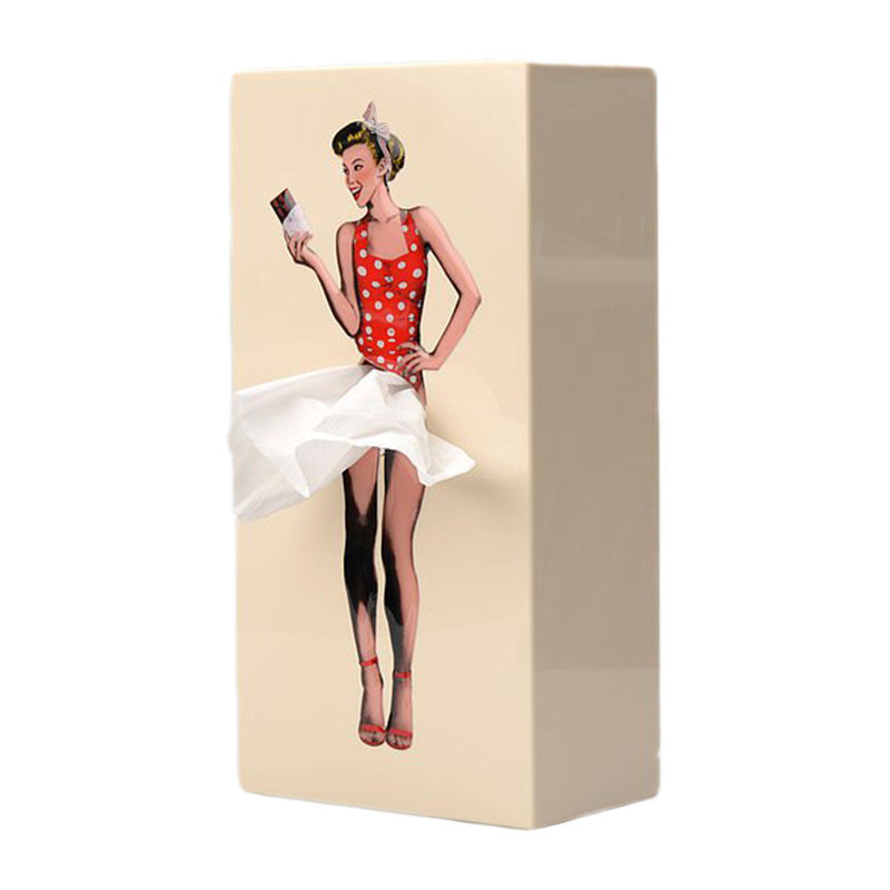 Girl's Long Skirt Tissue Box Holder Skirt Tissue Box Holder Dress Tissue Box Creative Lady Pulling Skirt Tissue Box