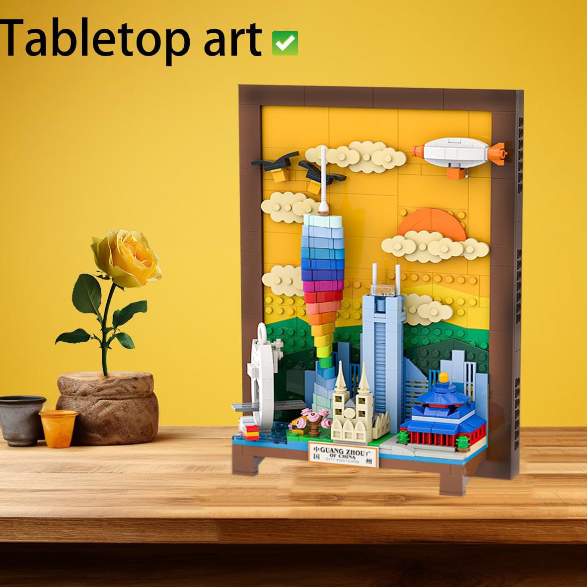 Wall Art Building Blocks Set,3D Postcard Collection Gift For Adult And Kid