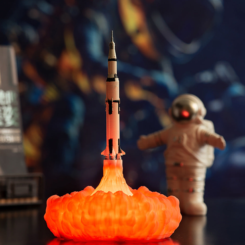 3D Print Rocket Lamp, Space Shuttle Lamp Rechargeable Night Light USB Charging Decoration Lamp