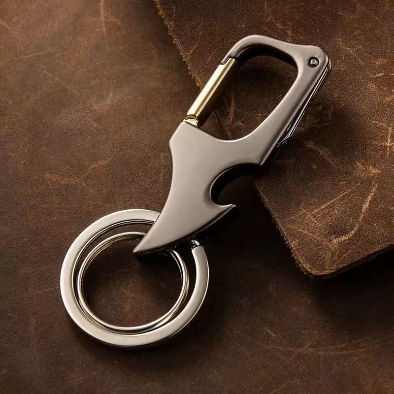 Multifunctional Pendant Bottle Opener Metal Double Ring Key Chain